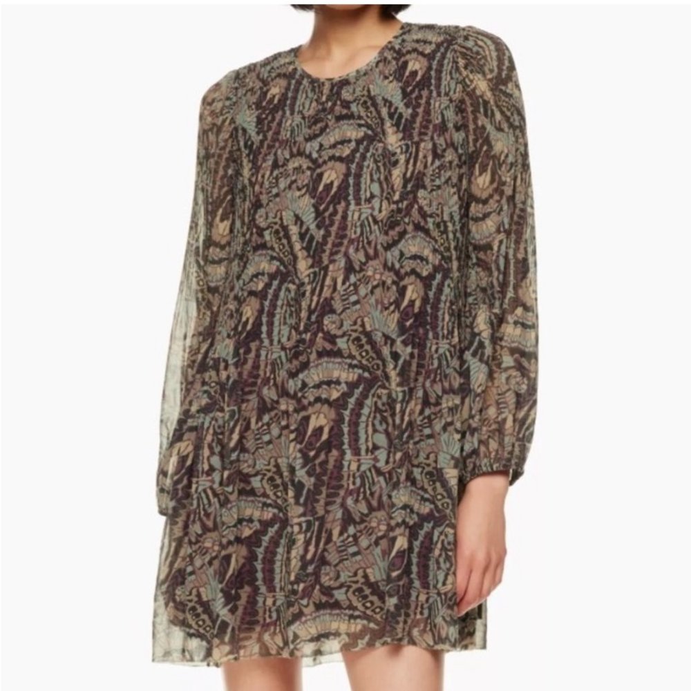 Aritzia Wilfred Pleated Daydreamer Mini Dress Size Medium